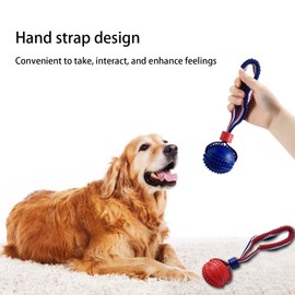 WIDJOQI Pet Ball, Dog Toy Ball, Toy Dog Ball with Rope, pet Interactive Toy, Rope Dog Ball Toy, Throwing Toy Ball, Small and Medium-Sized Dogs, Tough Rope, Durable Dog Ball, TPR Rubber Ball (GLQ)