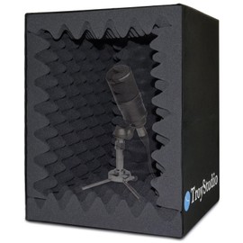 TroyStudio Mic Pop Filter Recording Shield, Portable Microphone Isolation Ball Shield, Vocal Booth, Music Studio Equipment Reflection Windscreen, Sound Foam Box Cover for Home Studio, Singing