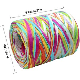 2 Rolls Colored Paper String Raffia Ribbon 160Meters/524 Feet Ribbons with 6 Colors Paper Perfect for Gift Box Wrapping, DIY Art Decoration, Party Decor and Craft Projects