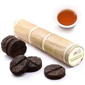 LWXLJMJZC－(80 Cups) Pu-erh Tea in Bamboo Leaf Tube -Ripe Puerh Tea Cake -Shu Puer Tea (7.1 Ounce)