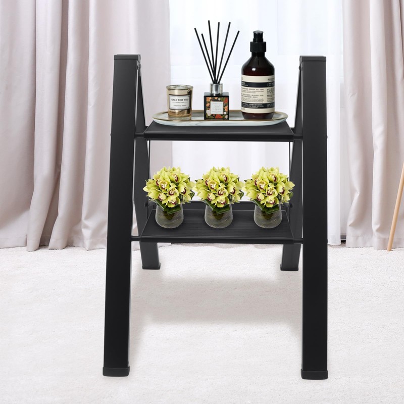 LIAPDG 2 Step Ladder, Portable Folding Step Stool Multi-Use Lightweight