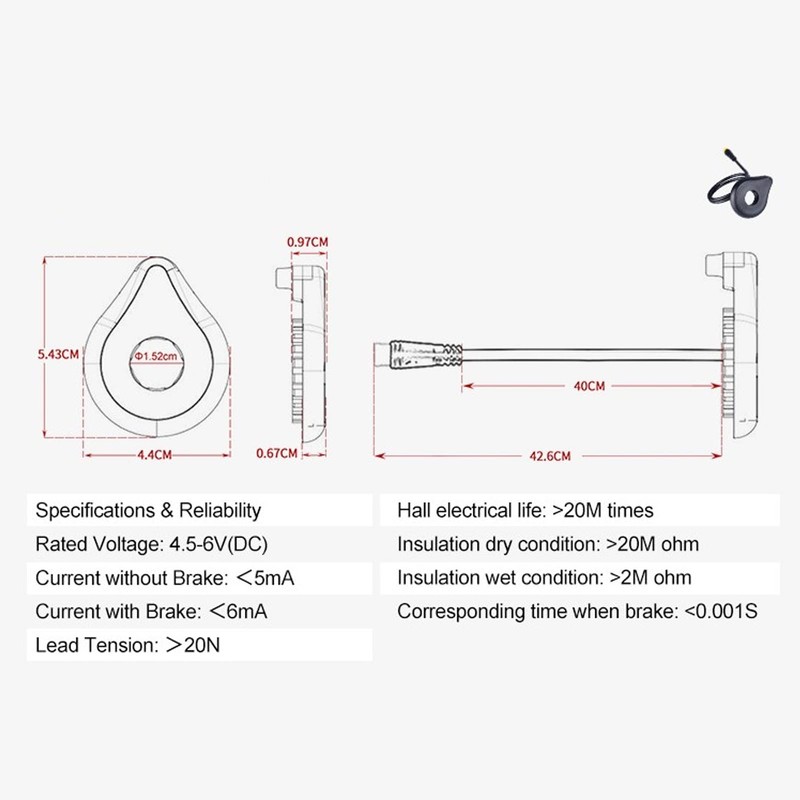 Bike Pedal Assist Sensor, Multifunctional 12 Magnets Dual Hall Electric