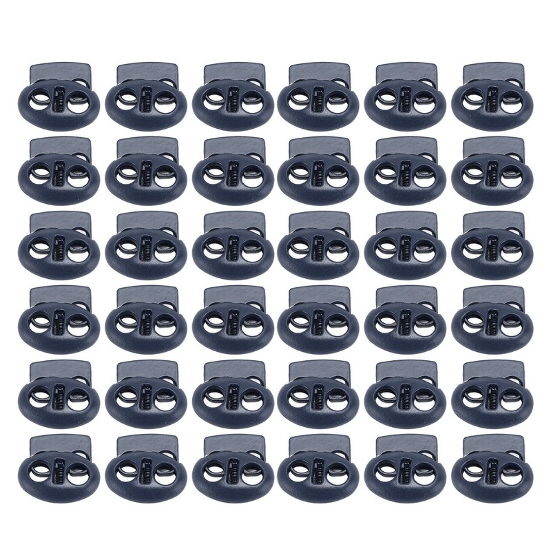30pcs Metal Cord Lock End Toggle Double Hole Spring Stopper
