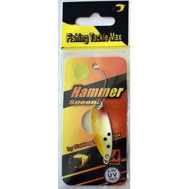 Fishing Tackle Max FTM Spoon Hammer 3.3 cm 2.4 g – Trout Blinker, Colour: Salmon Yellow White UV/Yellow UV