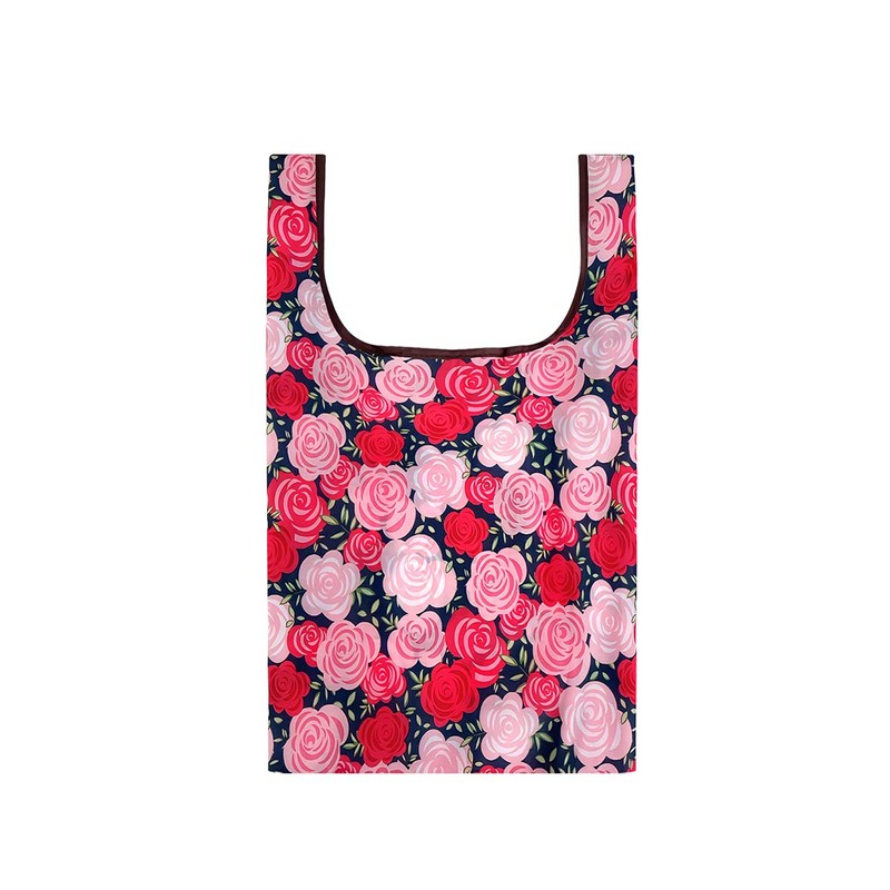 allydrew Small JoliBag Nylon Reusable Grocery Bag, Rose Garden