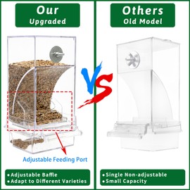 Apatal No Mess Bird Feeder Pack of 9 Automatic Parrot Water Dispenser Acrylic Adjustable Parakeet Seed Food Container Cage Accessories Drinker for Lovebirds Finches Budgies Canaries