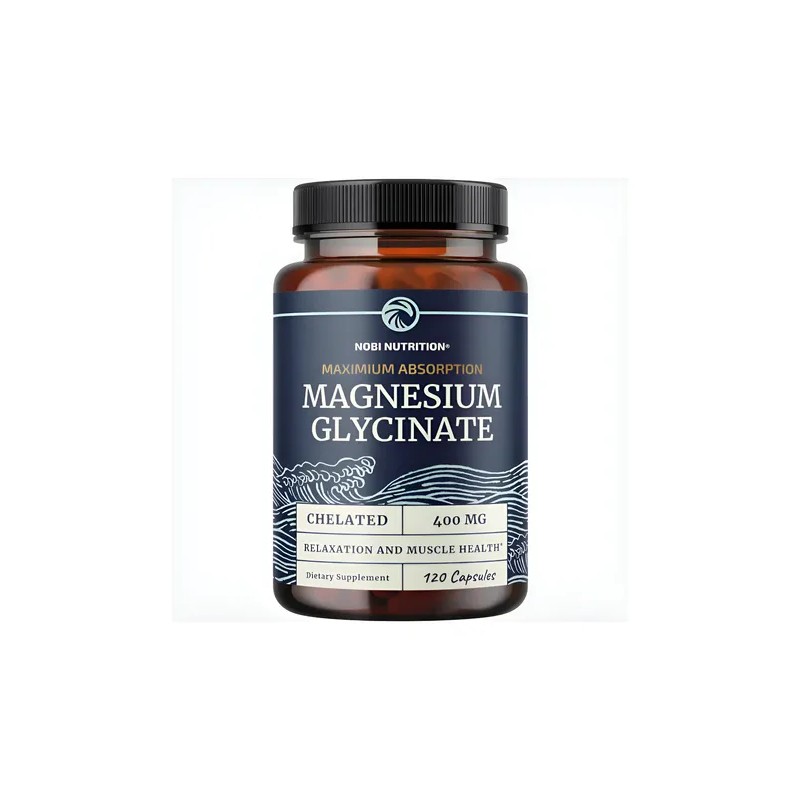 Glicinato Magnesio 400mg Alivio Estrés Calambres Musculos