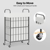 Slim Laundry Hamper, 60L Laundry Basket with Wheels, Clothes hamper