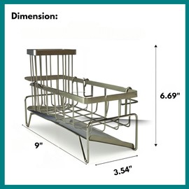 Big Kitchen Sponge Holder for Kitchen Sink, Self-Draining Sink Caddy for Brush Dishcloth & Soap, Stainless Steel Kitchen Organizer for Countertop, Home Essential House Cleaning Supplies