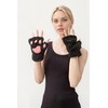 OTPEH 2 Pairs Cat Paw Gloves Fingerless Furry Cat Costume