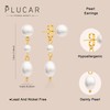 Gold Pearl Earrings for Women Trendy Gold Dangle Pearl Earrings