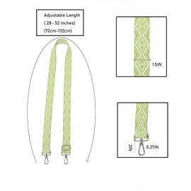 Crossbody Straps for Purses Silver Hardware Purse Strap Wide Shoulder Strap Adjustable Replacement,Retro Jacquard Embroidery for Shoulder Bags