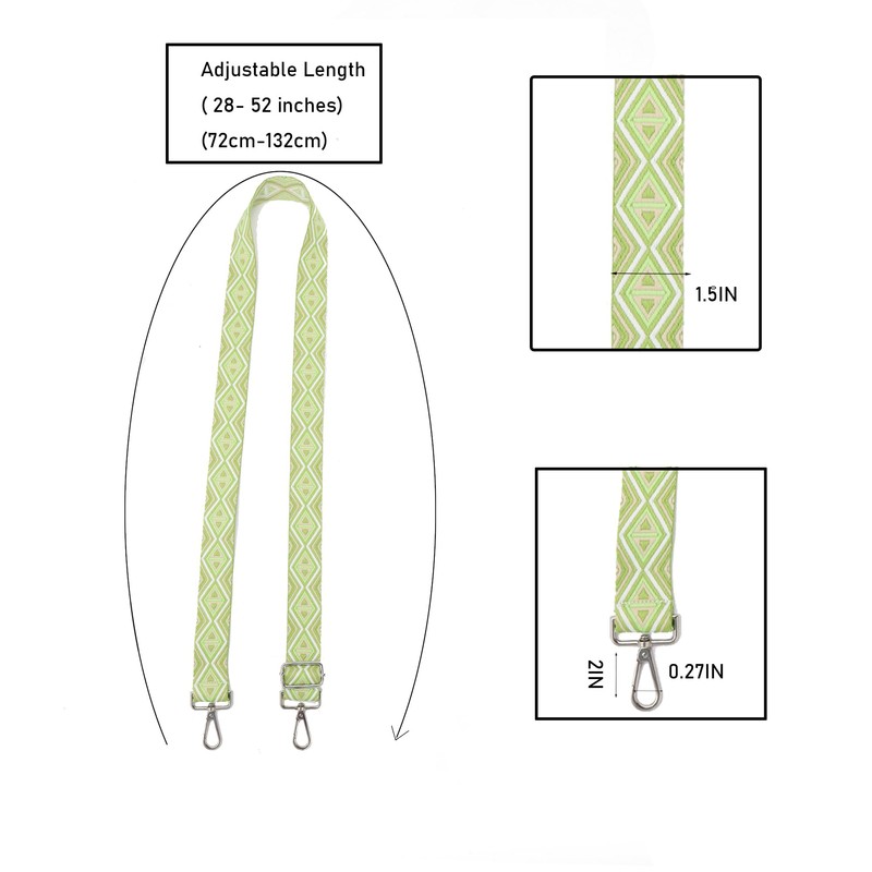 Crossbody Straps for Purses Silver Hardware Purse Strap Wide Shoulder