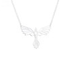AOCHEE Silver Origami Phoenix Necklace Pendant Phoenix Bird Necklace for