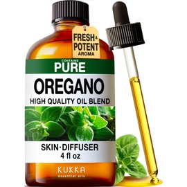 KUKKA Oregano Essential Oils - 4 Fl Oz - for Hair, Skin, Diffuser, Aromatherapy & DIY Soap Making Scent