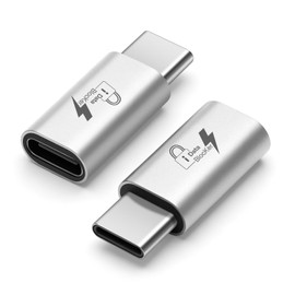 Seminer USB-C to C Data Blocker(2 Pack), Anti Juice Jacking, for Charge Only, Support up to 140W PD Charging-Silver