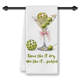 CosxHabitat Pickleball Martini Gifts Kitchen Dish Towels for Women,Pickleball Cocktail Party Bar Hand Tea Towels for Kitchen Bathroom Decor,16x24 Inches