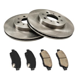Torchbeam Front Brake Pads and Rotors Kit - Brake Rotors Ceramic Brake Pads Compatible with Front for: Ford Explorer, Ford Flex, Ford Police Interceptor Utility, Lincoln MKT, Taurus, MKS(13.86" Rotor)