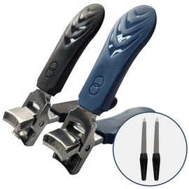 Hantus Nail Clippers Set Thick Toenail Clippers Nail File ST301, 1 Set, Black + Blue + 2 Files / 한투스 손톱깎이 세트 두꺼운 발톱깎이 손톱줄 ST301, 1세트, 블랙+블루+줄2개