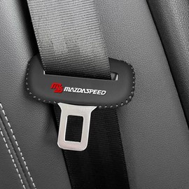 Mazda ms Seat Belt Cover, Seat Belt Buckle Cover, Leather Cover, Anti-Scratch, Noise Prevention (B, Mazda)