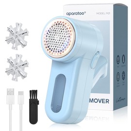 Fabric Shaver Lint Shaver, Electric Lint Remover with 6-Blades, Sweater Shaver USB Rechargeable Fabric Pilling Remover for Clothes, Couch, Beddings