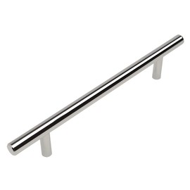 Cosmas® 404-128CH Polished Chrome Solid Steel Construction 3/8 Inch Slim Line Euro Style Cabinet Hardware Bar Pull - 5" Inch (128mm) Hole Centers