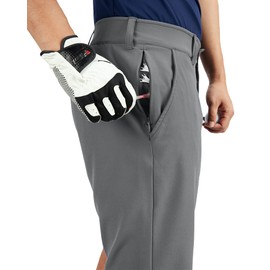 33,000ft Men's Golf Shorts Dry Fit, Lightweight Quick Dry Golf Stretch Shorts with Pockets 11" Inseam for Travel Casual Grey