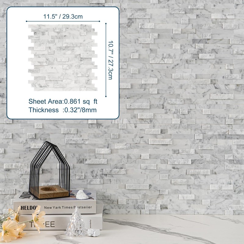 SODI MOSAIC Grout-Free Natural Stone Peel and Stick Backsplash -
