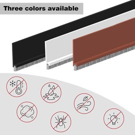 100CM Zugluftstopper Dichtungsband für Türen, 53MM Bürstendichtung Selbstklebend Zugluftstopper, Türdichtung mit Bürstendichtung, Türdichtung Türbürste Abdeckleisten Bürstendichtung Dichtung (Weiß)