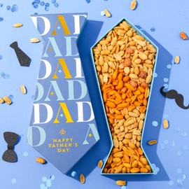 Fathers Day Gift Box, Flavored Gourmet Peanuts Gift For Dad, Tie Shaped Box, Happy Fathers Day, Bonnie and Pop (Large)