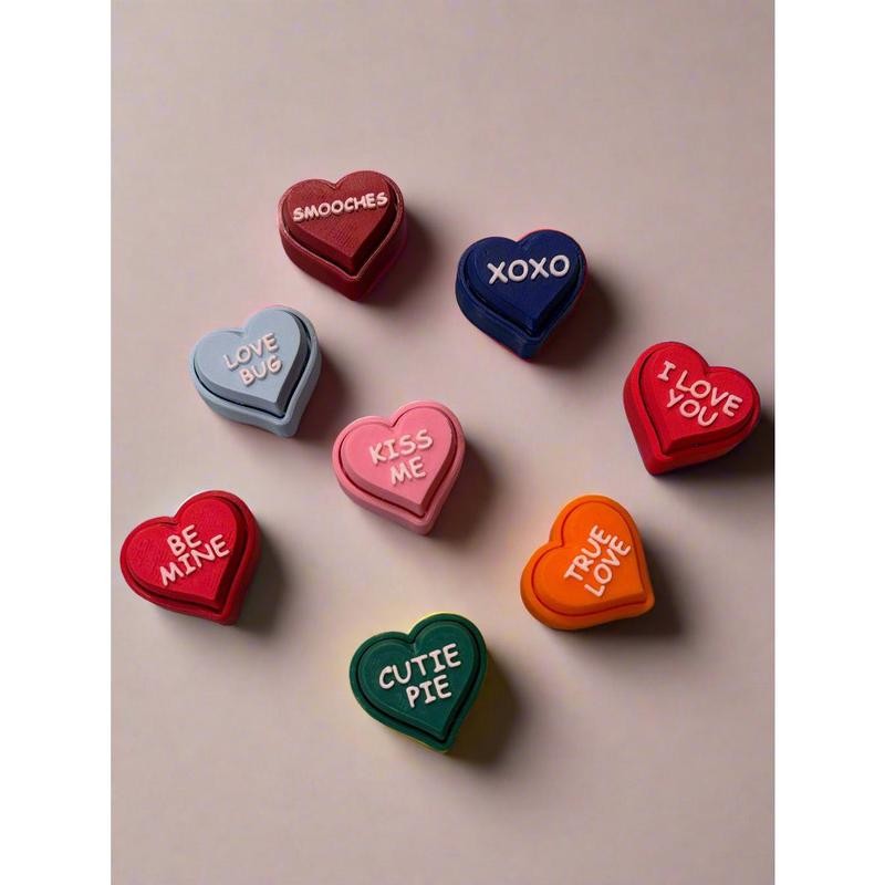 Set of 8: Variety Conversation Heart Fidget Clickers - Fun