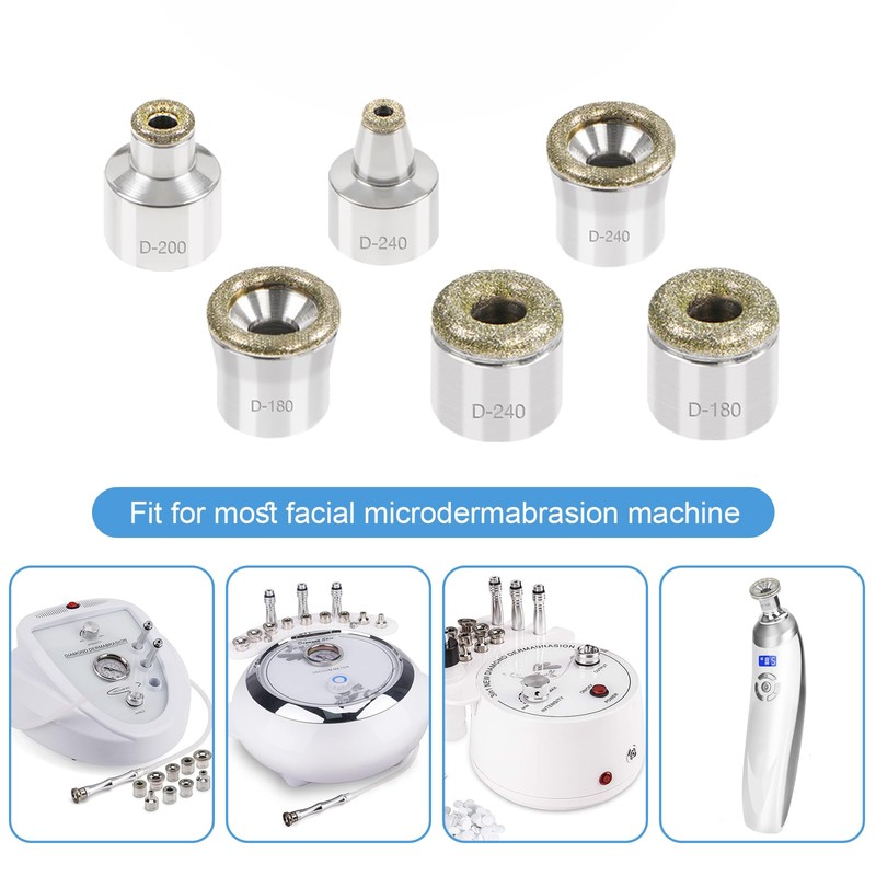 Dermabrasion Replacement Tips, 6 pcs Diamond Accessories for Diamond MachineTool,
