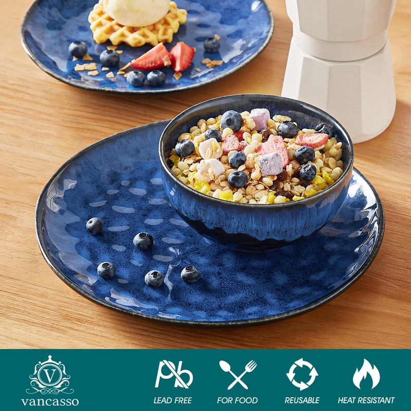 vancasso Starry 12 Pieces Dinnerware Set, Plates and Bowls Set