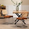 SlowlyHome Orange Velvet Cane Back Dining Chairs Set of 2,