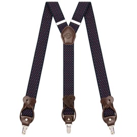 Kohentact Suspenders for Men with Clip & 6 Buttons 1.4in Y-Shape Stainless Steel