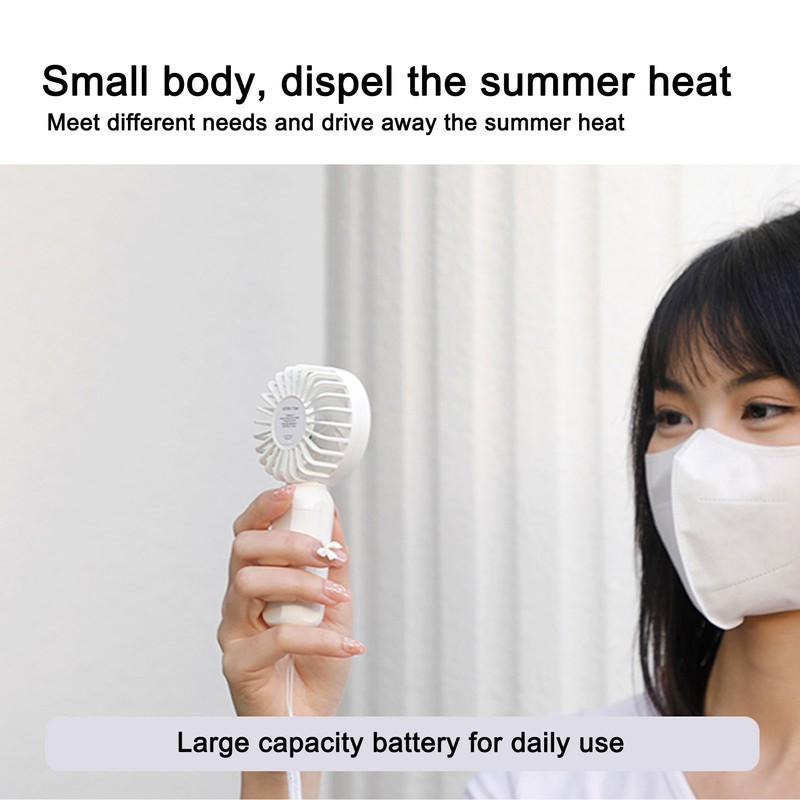 Handheld Fan 5V 3 Levels Wind Adjustment USB Charging Grille