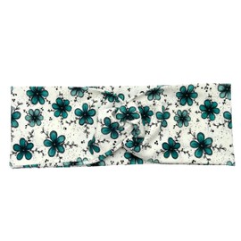 Handgemachtes Damen Stirnband, Jersey Haarband mit Knoten, Turban-Design, Frühling (Blumen 3, Damen)