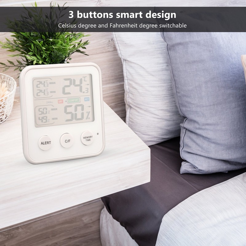 Room Thermometer 3.7in LCD Display High Accuracy Comfort Level Indicator