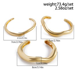 Gold Cuff Bracelet Set for Women Chunky Bracelets Gold Plated Bangles Bracelets Irregular Bracelet Trendy Jewelry Gifts for Women