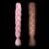 2 Pieces Bright Pink Wigs 60cm Glow in the Dark