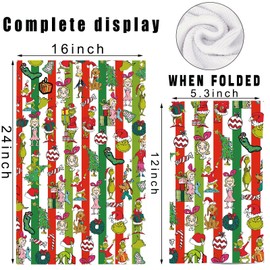 MYSOMY Christmas Green Monster Kitchen Towel Green Cat Gift Grinchmas Gifts Grincmas Dish Towel (green tree UK)