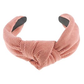 Fancy Womens Girls Wide Top Knot Knotted Winter Evening Corduroy Velvet Soft Fabric Headband Alice Band Hair Band Accessories Wedding Bridal Party Christmas Birthday Colour (Coral)