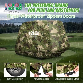 10L0L Waterproof Golf Cart Cover, Universal Fit for Yamaha, EZGO, Club Car & Honda, All-Weather 2/4/4+2 Passenger Protection with Three Zipper Doors
