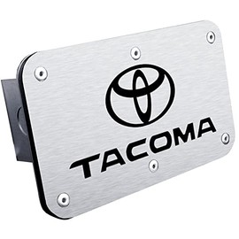 Au-Tomotive Gold, INC. Brushed Finish Laser Cut Trailer Tow Hitch Cover Compatible with Toyota Tacoma Class II