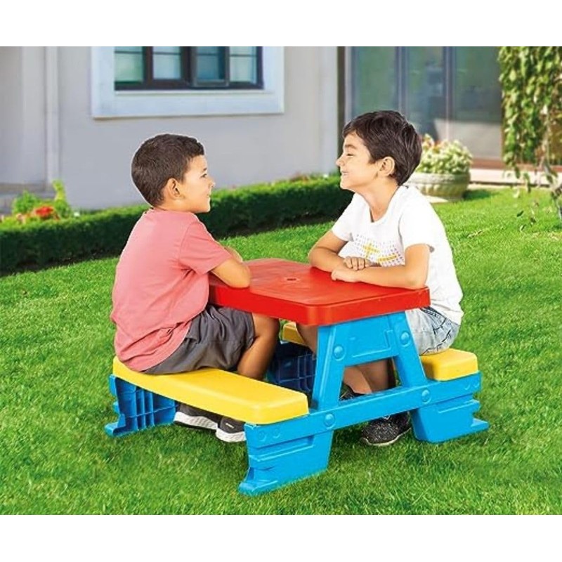 DOLU : Big Plastic Picnic Table for 4 - Blue,