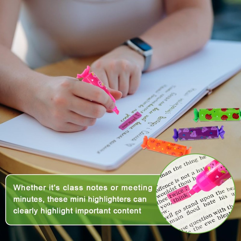 KNGNGK 24 Pieces 6 Colours Mini Highlighter Pen Set Mini