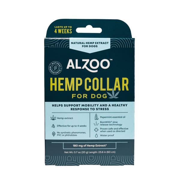 ALZOO Premium Hemp 2-in-1 Mobility & Calming Collar for Dogs,