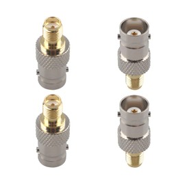 Futheda 4PCS SMA Female to BNC Female RF Coax Adapter SMA to BNC Connector Coaxial Jack Antenna Connector Straight Coupler Compatible with SDR Ham Radio Baofeng UV 5R UV82 V-5r5 Two Way Handheld Radio