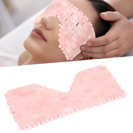 Jade Stone Eye Mask, Cooling Sleep Eye Mask, Massager for Treating Cold Eyes, Cold Eye Mask with Stone (Pink Crystal)