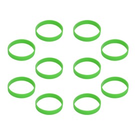 Hoerev Leere Silikon Charity Armbänder Gummi Sport Armband,10 Stück,Schwarz,Umfang von 202mm Medium